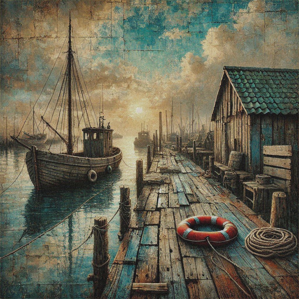 Sunrise on the Weathered Dock