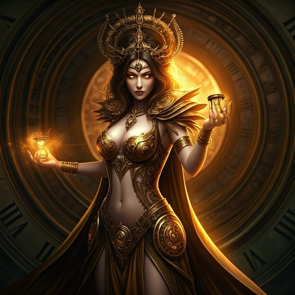 Chronomage, time traveling mage drawing  powers from sands of time   by @Candyaart 