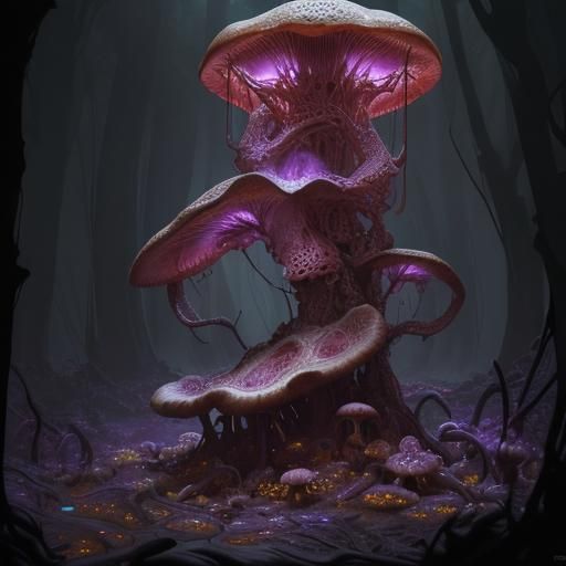 Clathrus Archeri Fungus Mushroom core - AI Generated Artwork ...