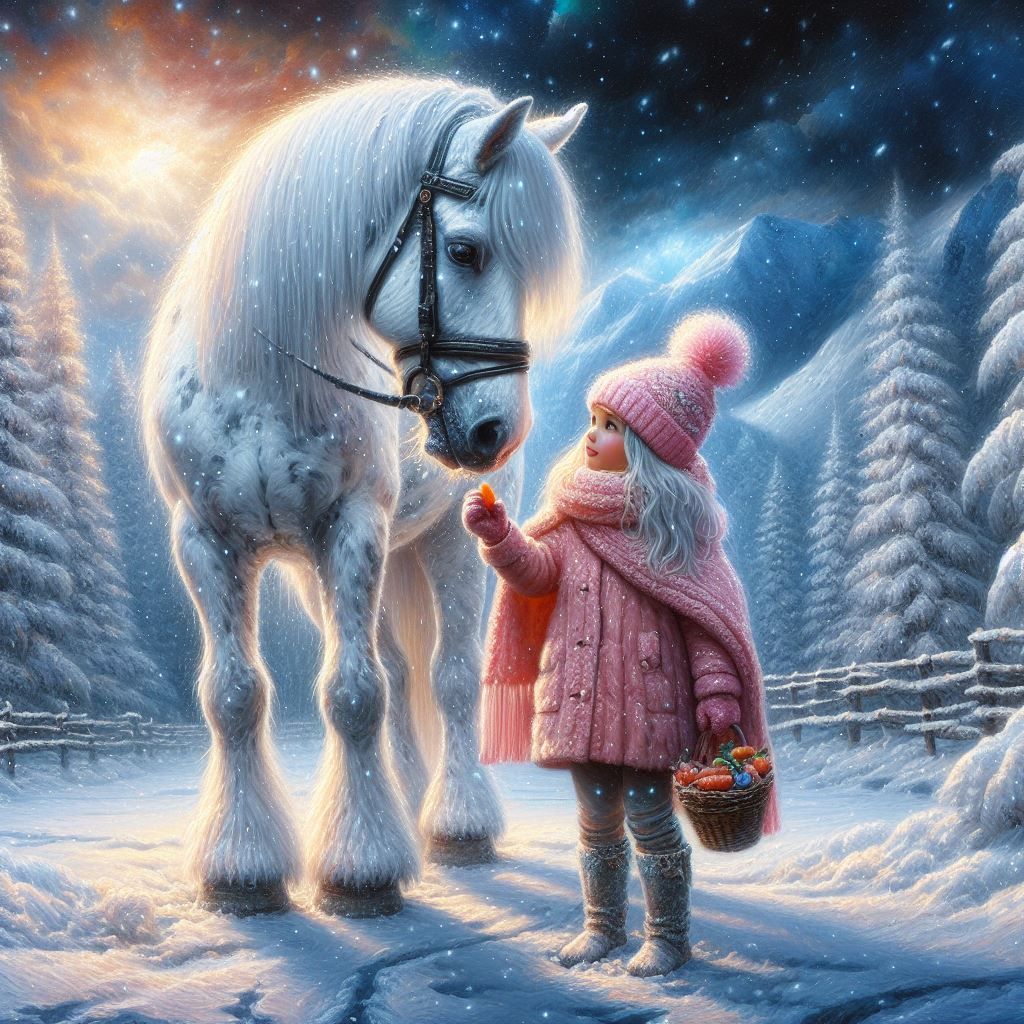 The little girl and her Dapple Horse