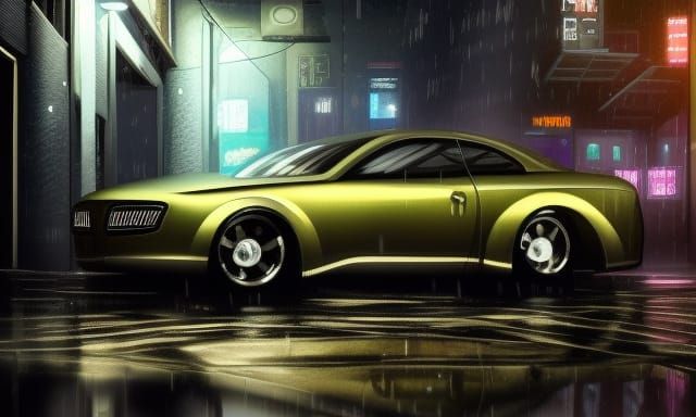 2044 ford coupe deluxe concept rendering at night in the rai...