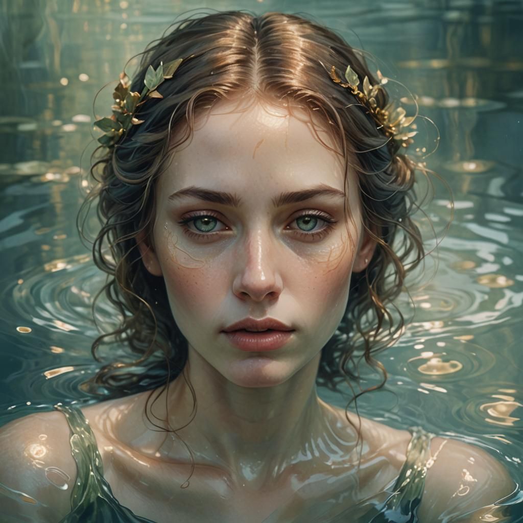 Submerged Serenity: Renaissance-Inspired Water Portrait