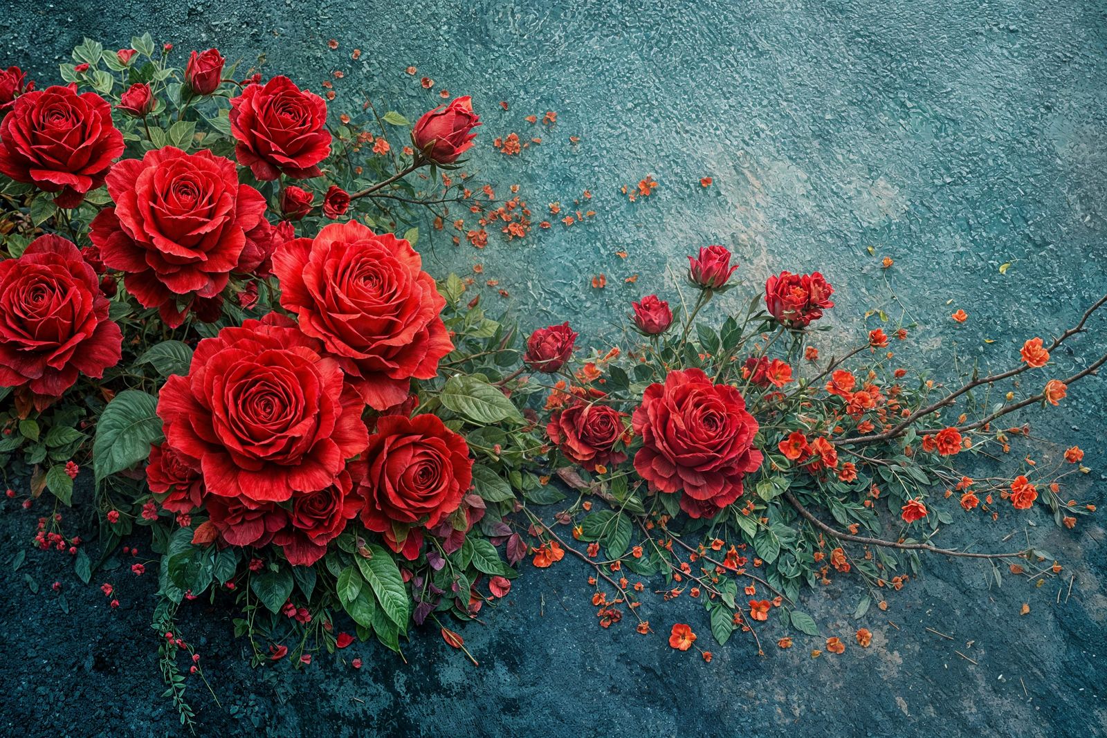 Red Roses Impasto Oil Painting