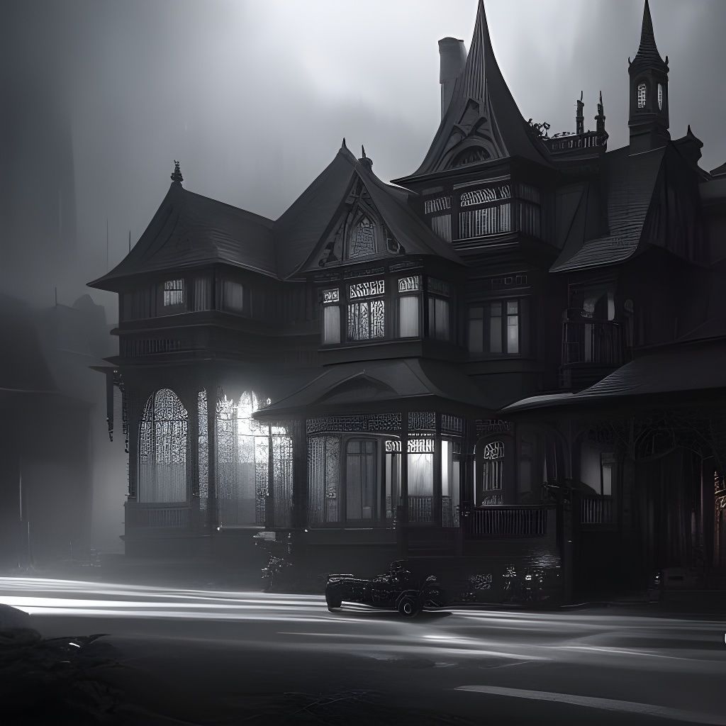 Victorian House Noir Cityscapes - AI Generated Artwork - NightCafe Creator