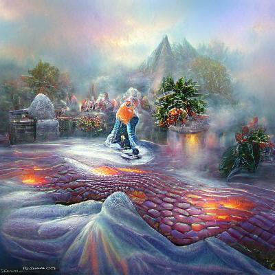 Ice-skating on Lava