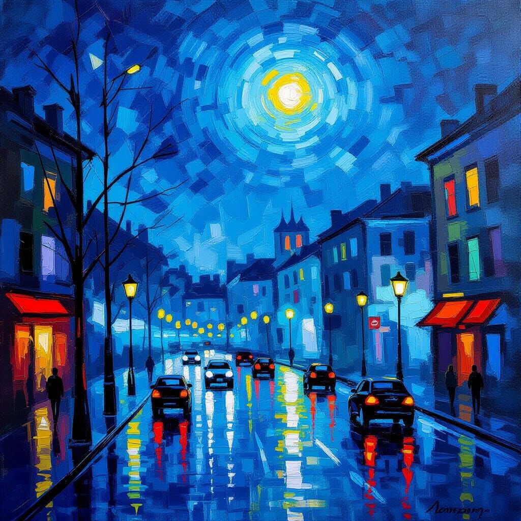 Downtown, Expressionism, nightglow 