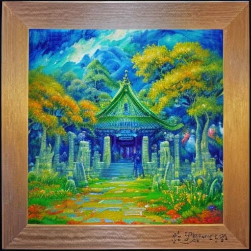 Electronic Monster Elf Temple in Expressionist Style