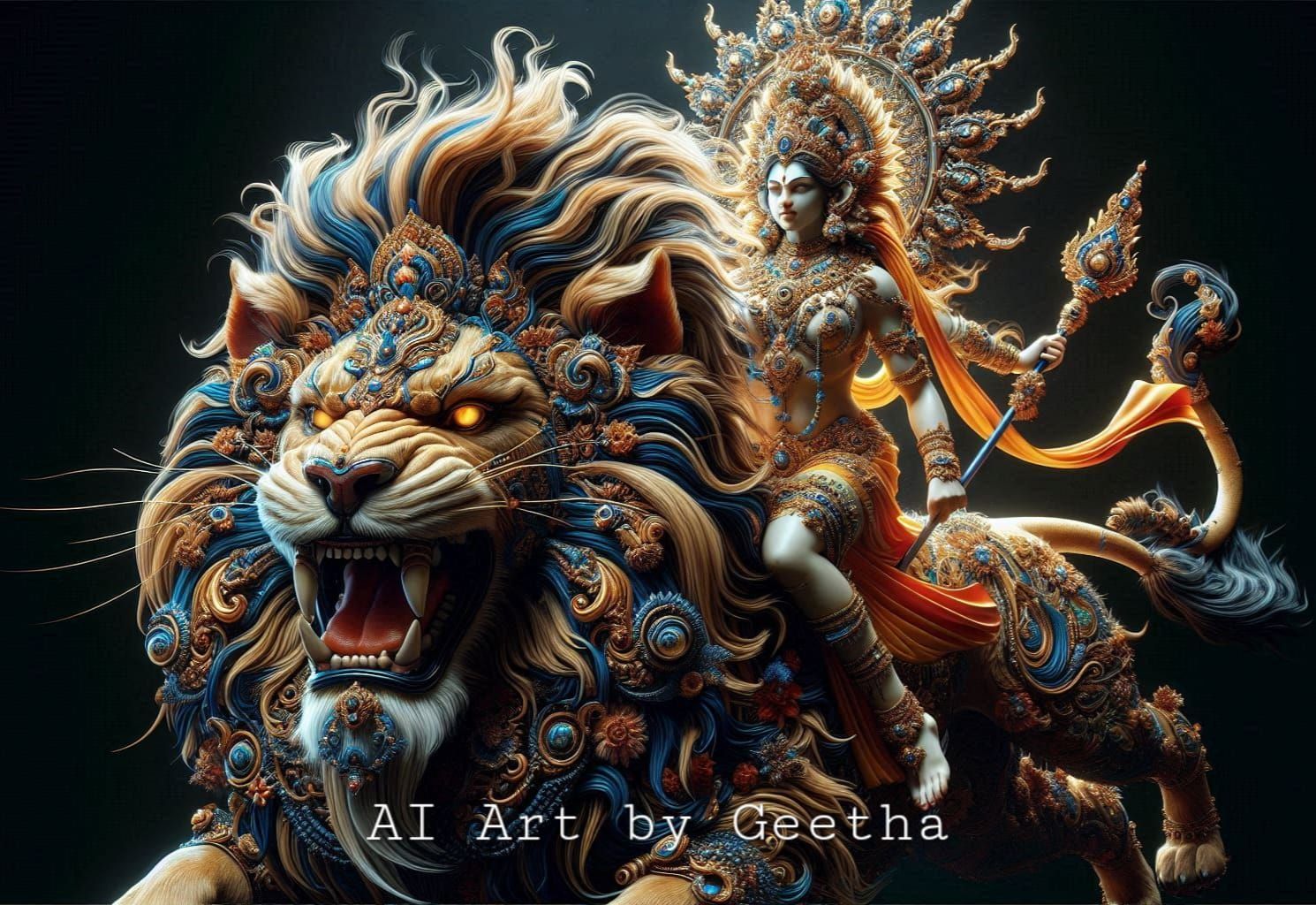 Goddess Durga - AI Generated Artwork - NightCafe Creator