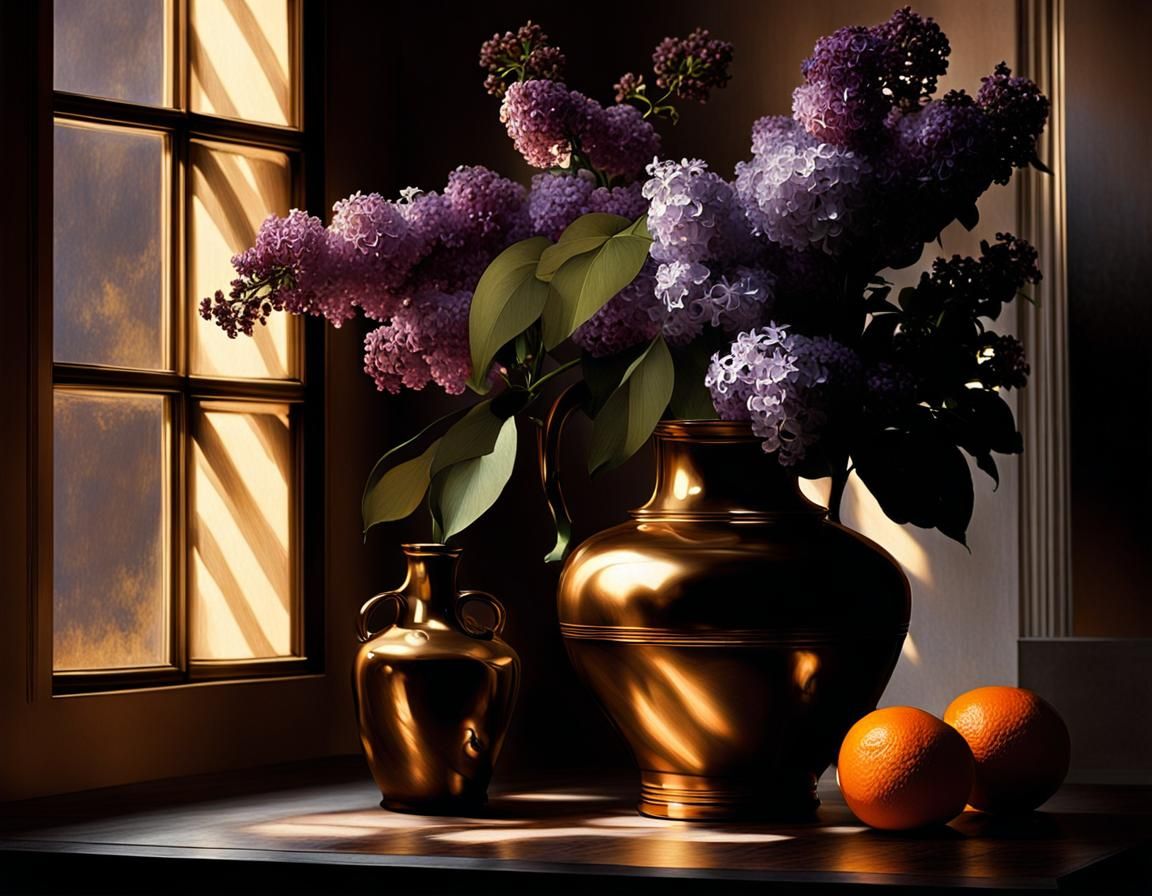 Still Life with Lilacs - AI Generated Artwork - NightCafe Creator