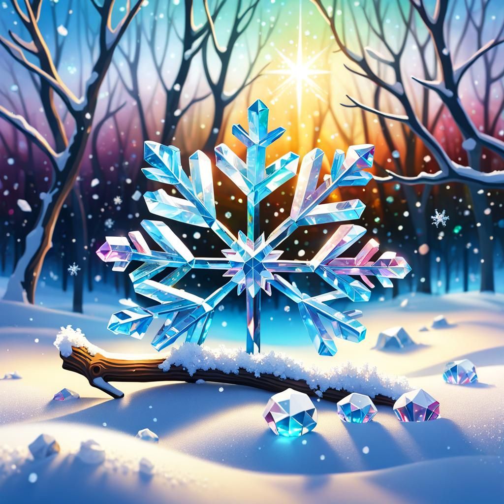 Sparkling Snow Flakes - AI Generated Artwork - NightCafe Creator