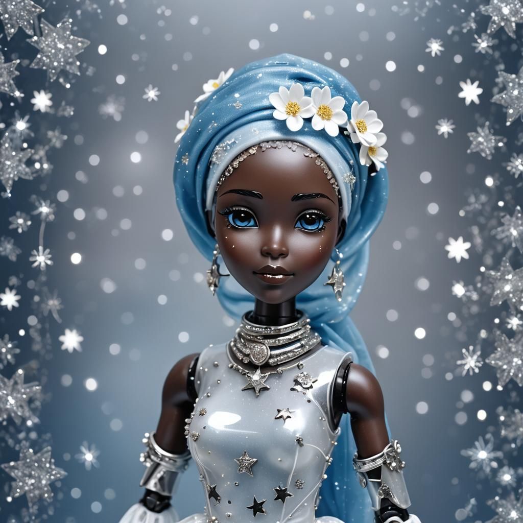 Floral Cyborg-Elf Glass-Figurine #220