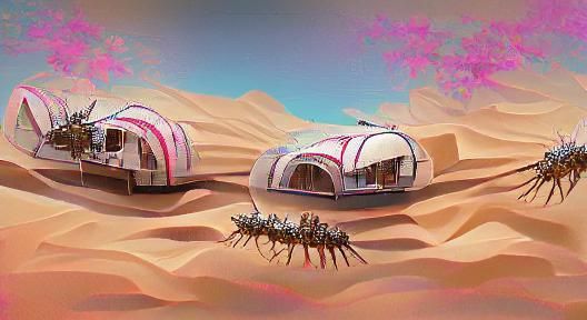 Organic Sci-Fi Desert Caravan