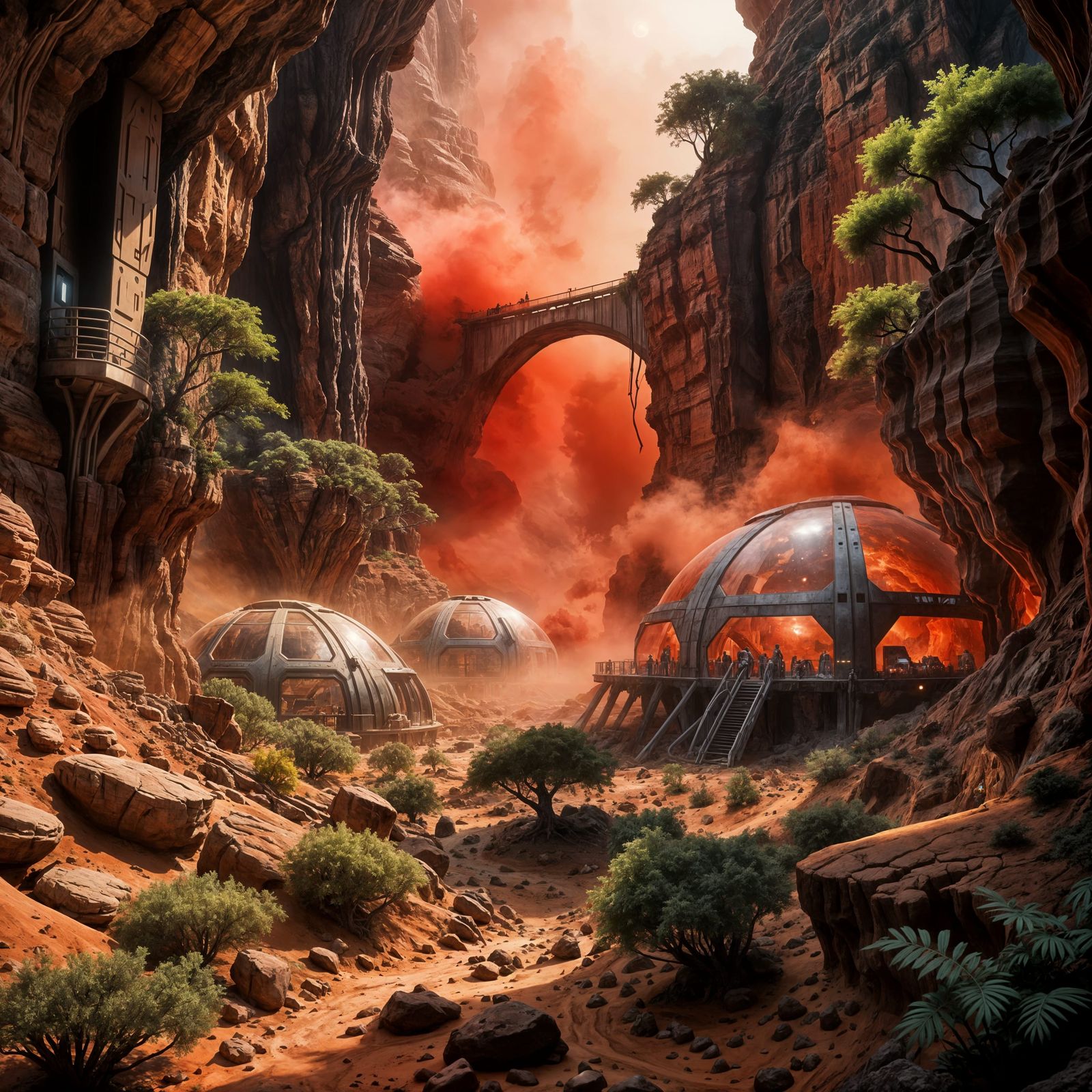 Surviving Mars, the first canyon colony  by @AGermanBeer