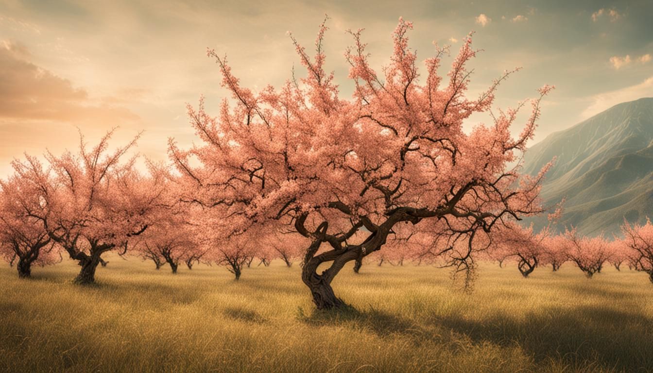 antique peach tree! natural catchy ad. award-winning minimal...