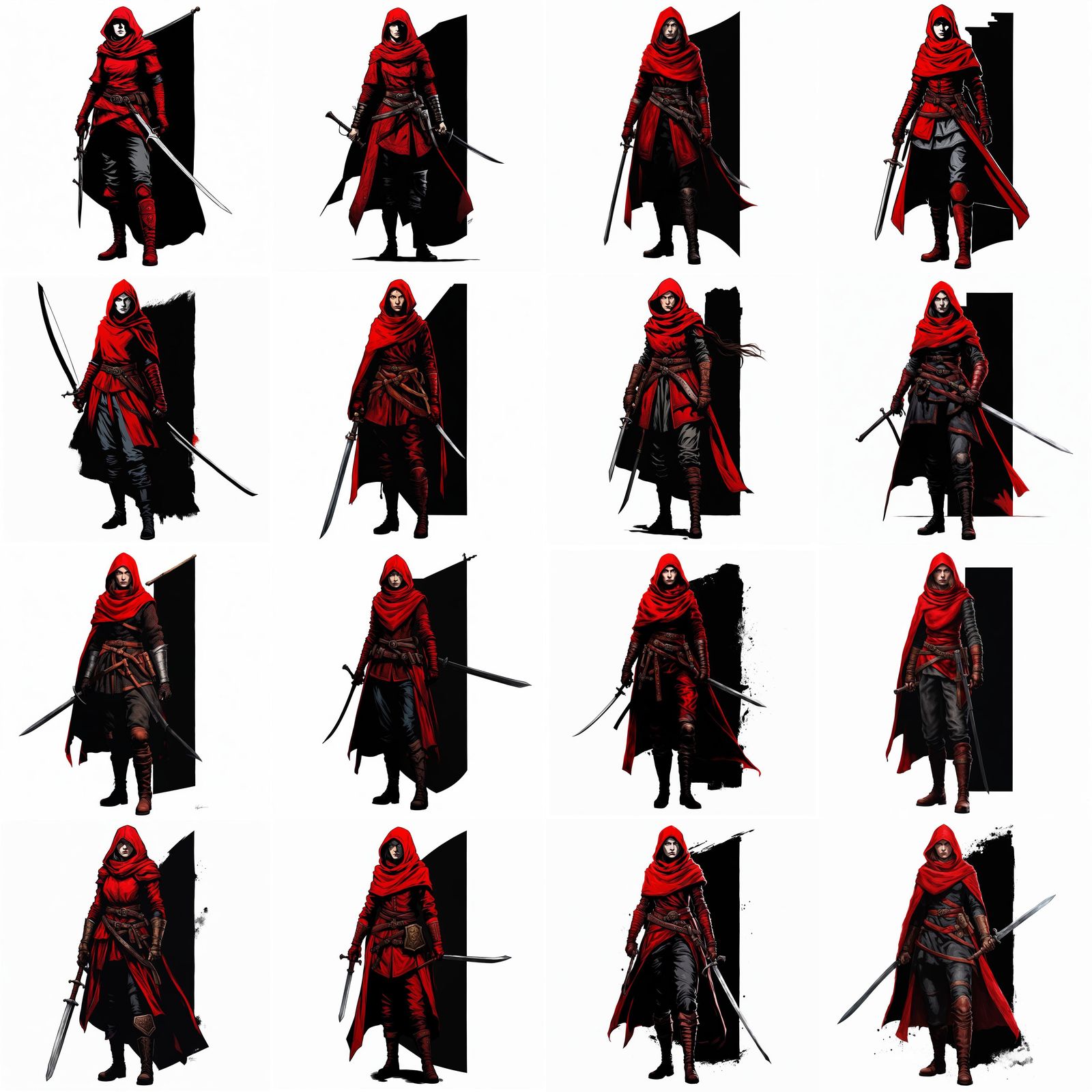 Medieval Human Female Vigilante in red