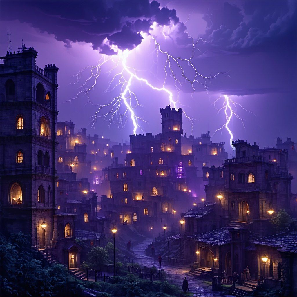 Night is alive with fiery glee.