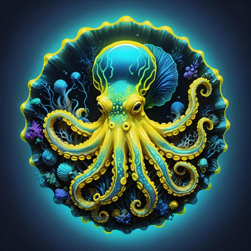 Neon octopus - AI Generated Artwork - NightCafe Creator