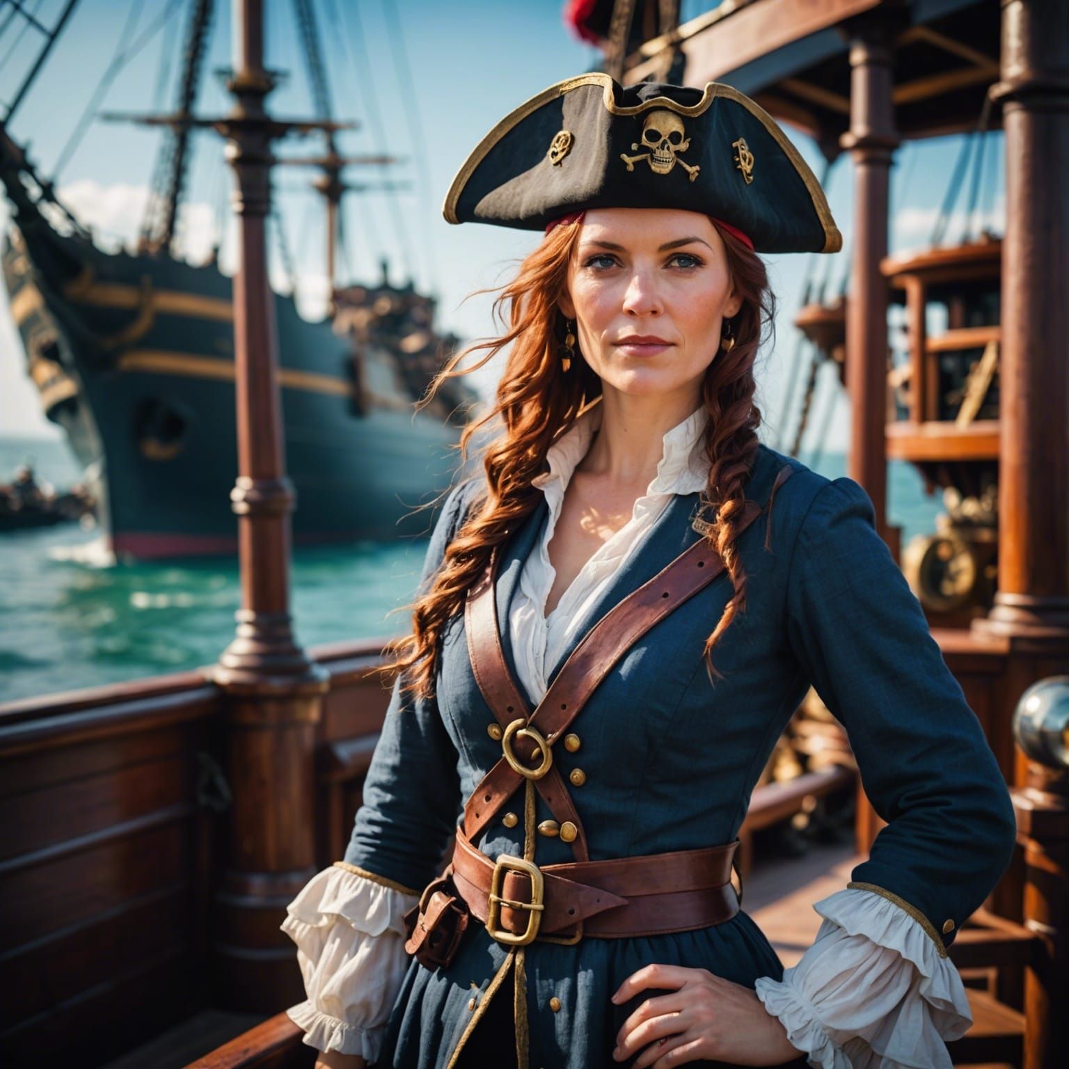 the pirate Anne Bonnie on a large ship - AI Generated Artwork ...