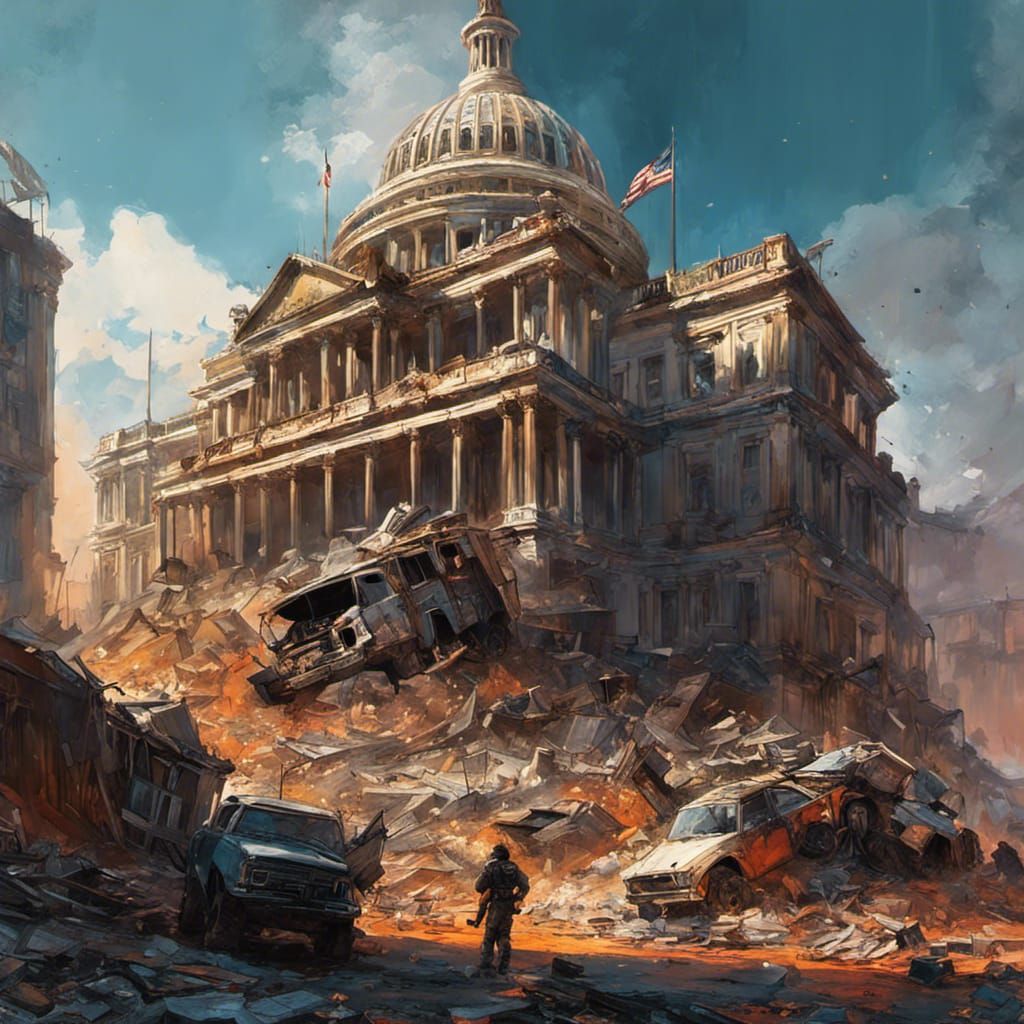 Capitol Hill, post-apocalyptic  by @Hellequin