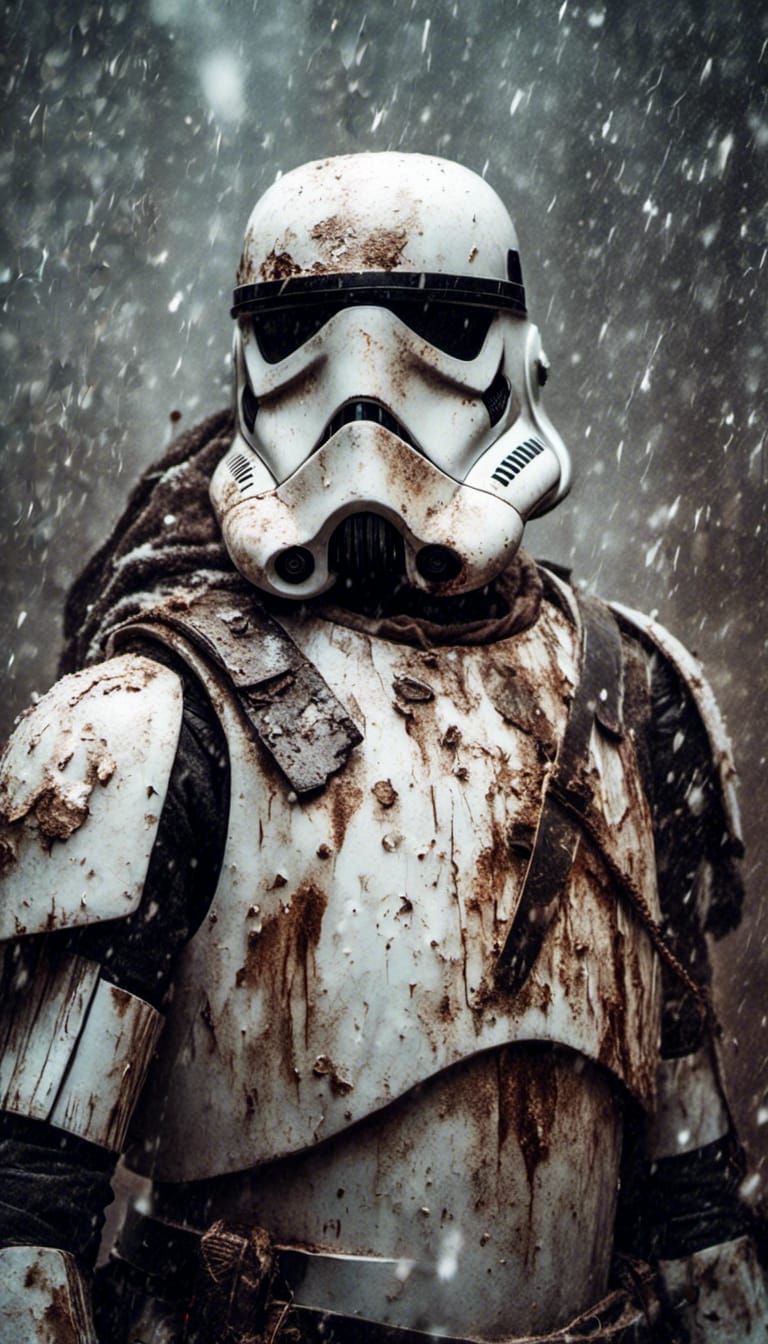 <lora:Macabre:1.0> A snow storm trooper as a knight