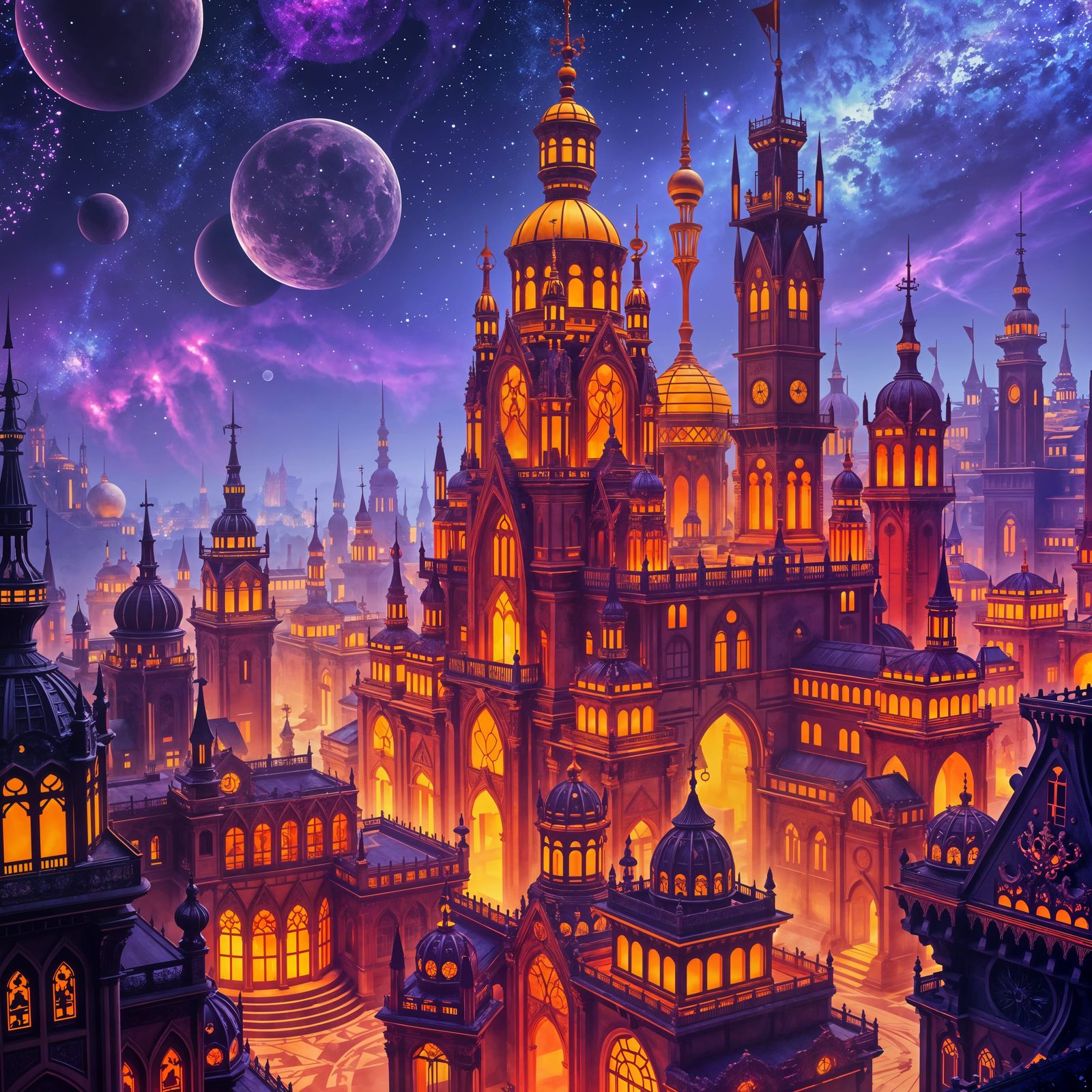 The Violet Veil Above Valdara  by @JustD