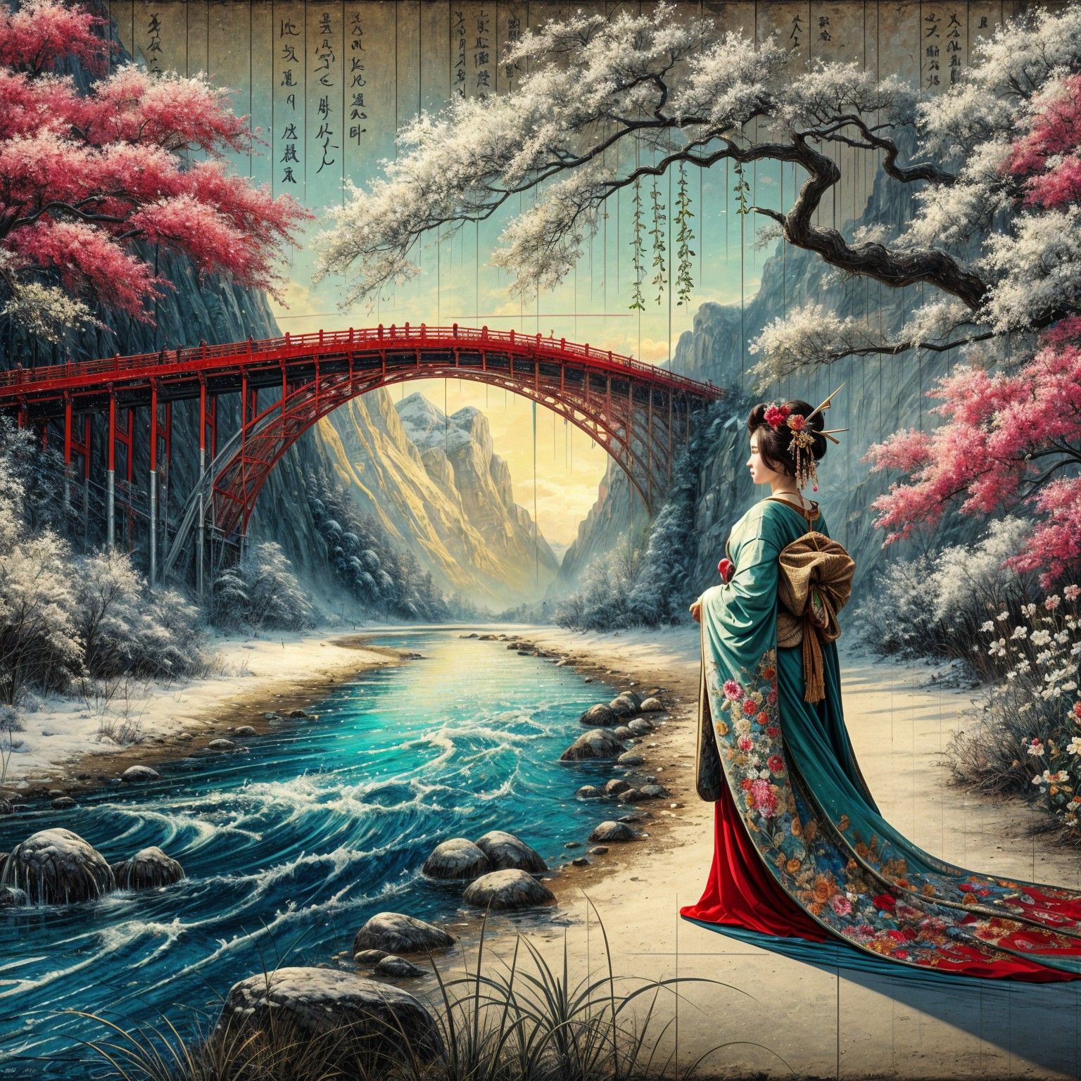 Paysage printanier japonais