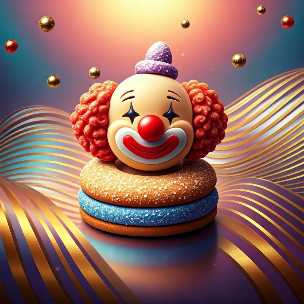 Sugary Clown Delight in Vibrant, Iridescent Colors