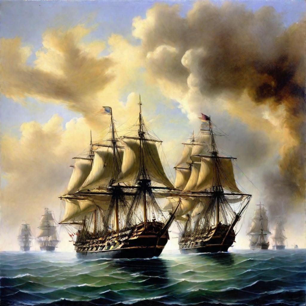 English Ships of the Line fighting 1812 - AI Generated Artwork ...