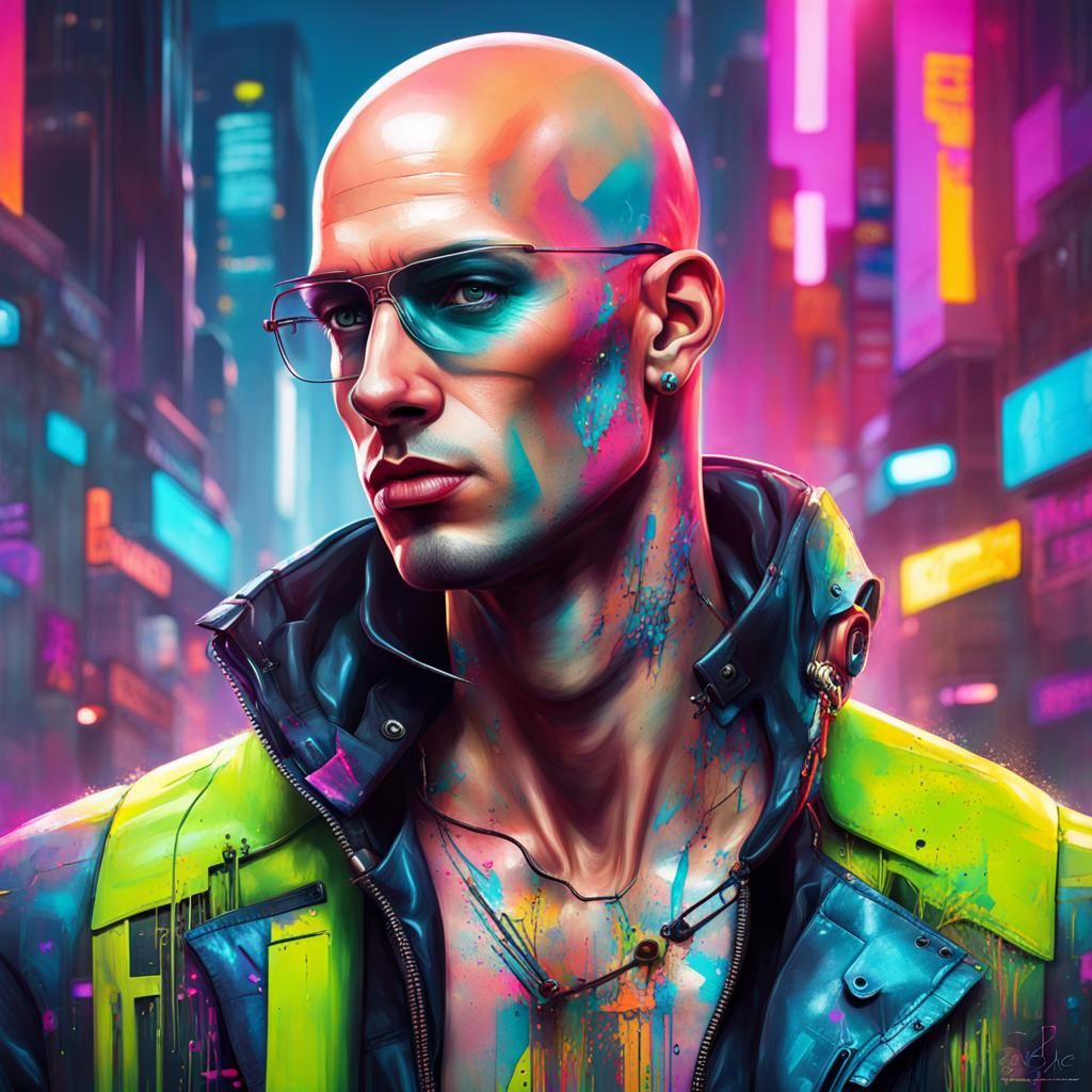 Cyberpunk skinhead - AI Generated Artwork - NightCafe Creator