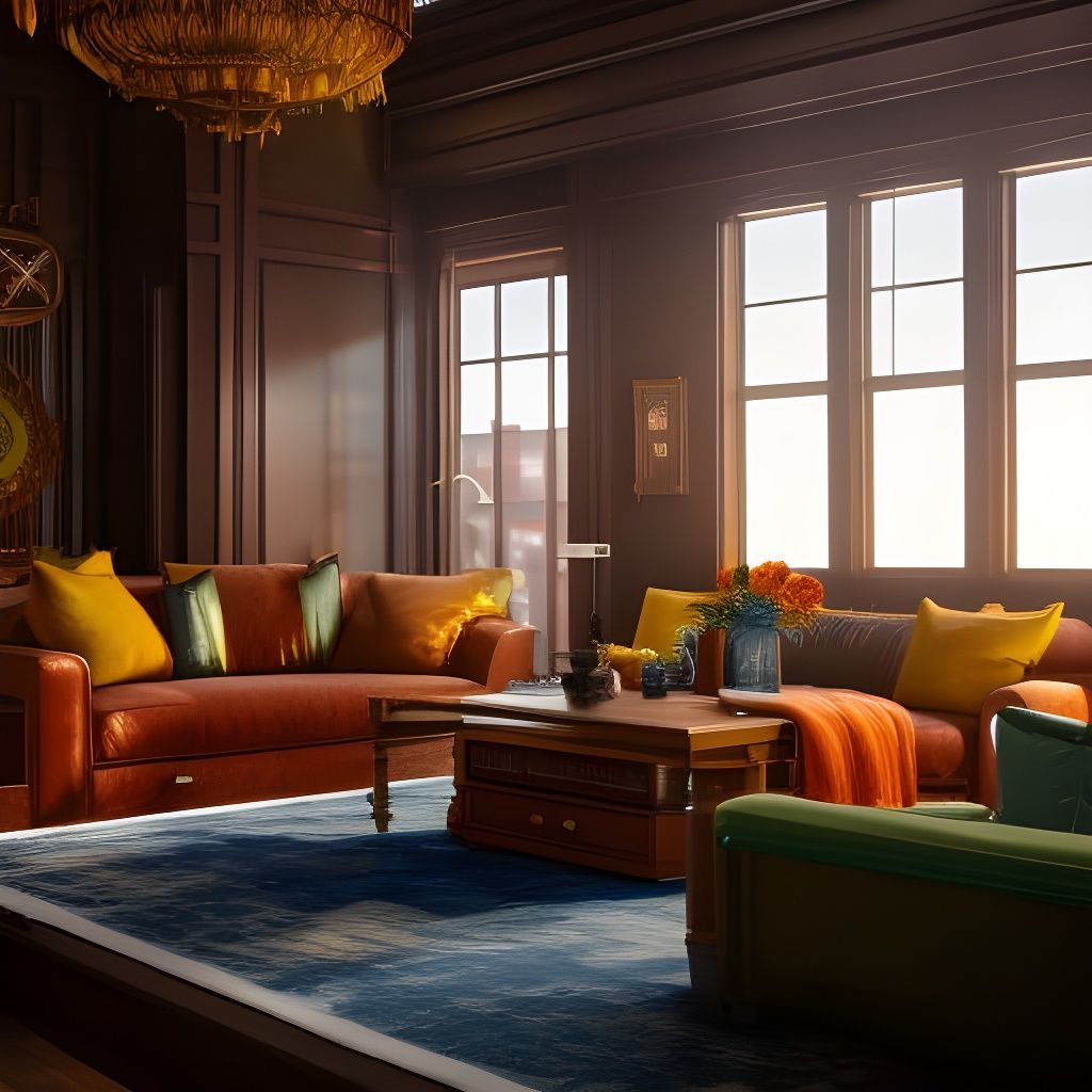 Cozy Living Room - AI Generated Artwork - NightCafe Creator