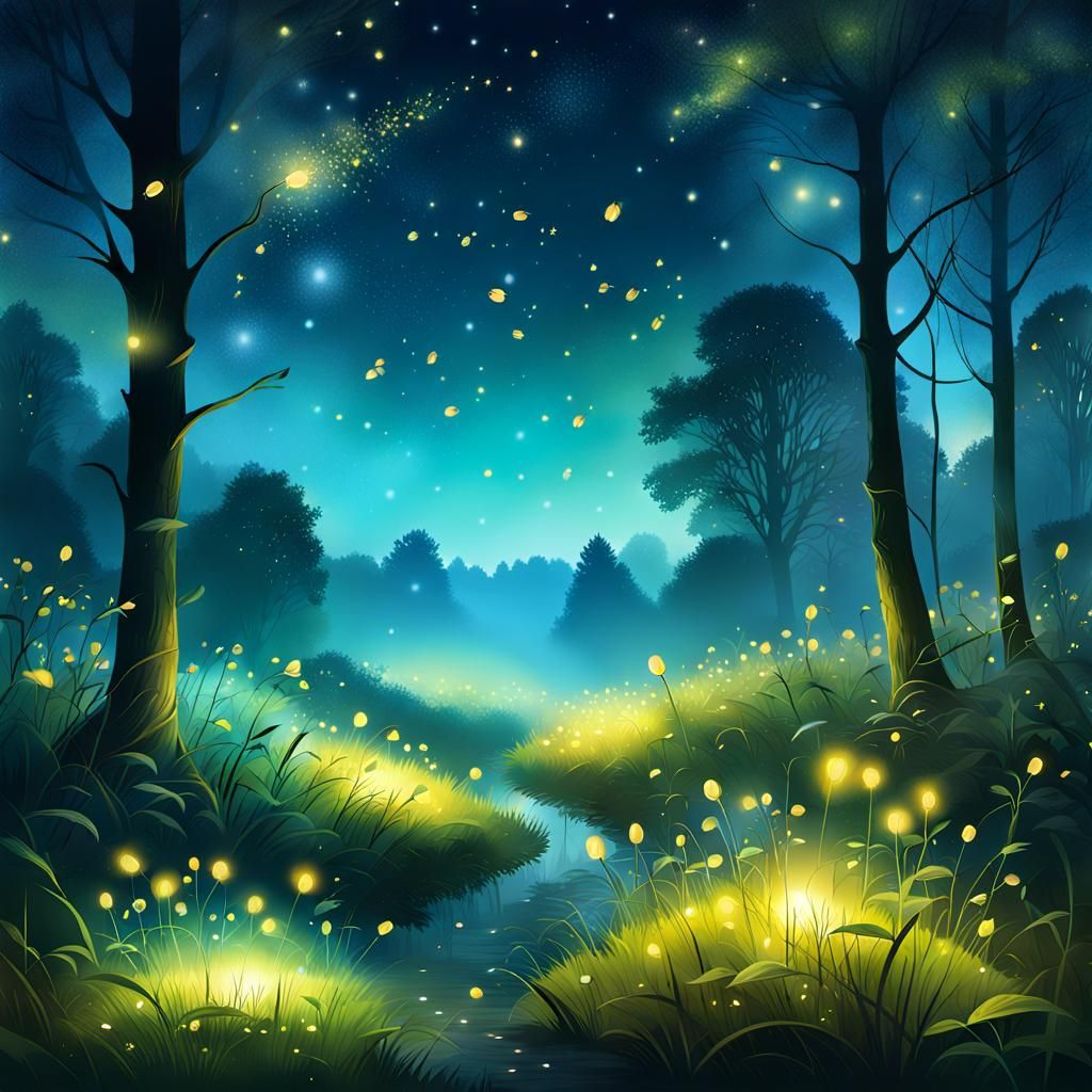 Fireflies lights up the night