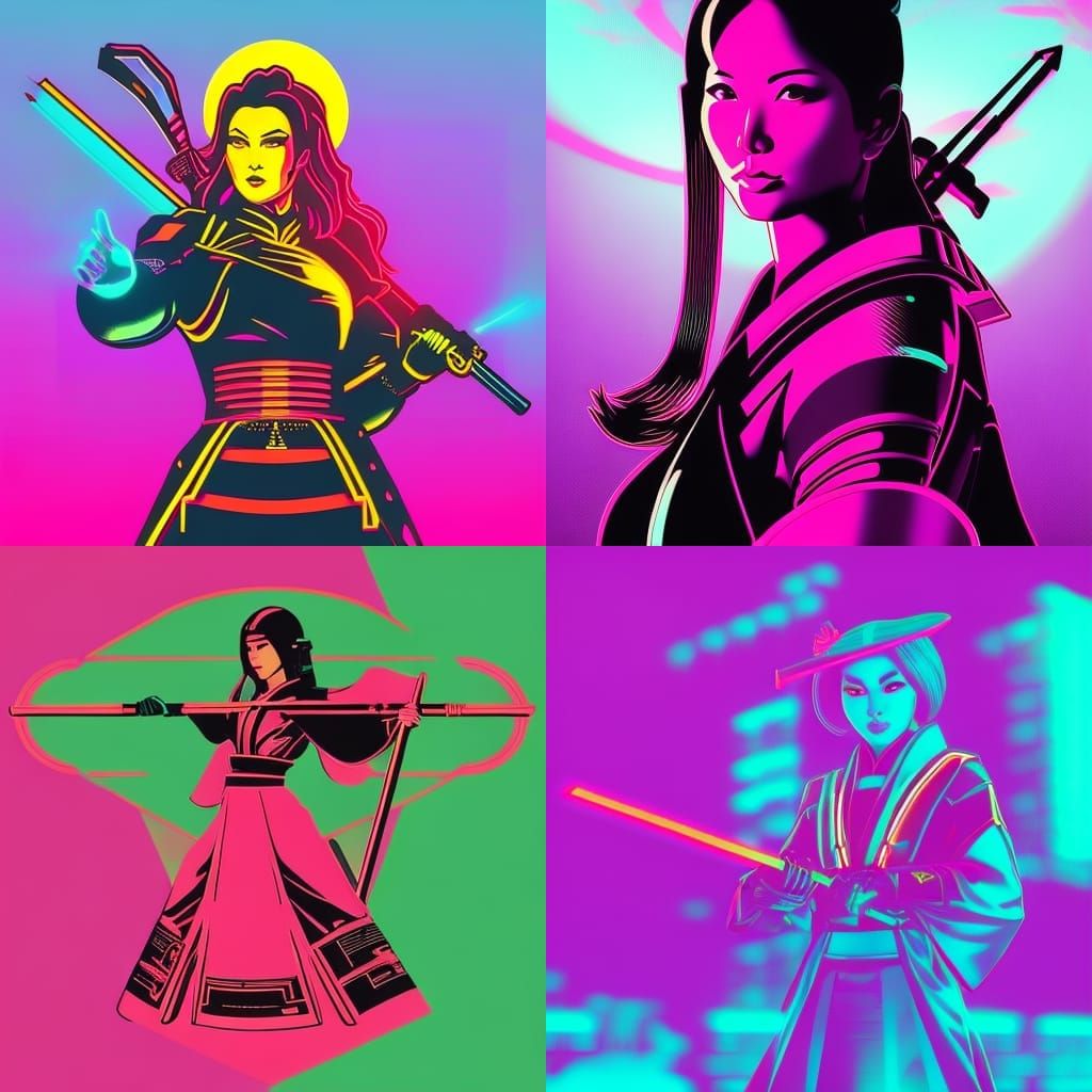 neon onna bugeisha