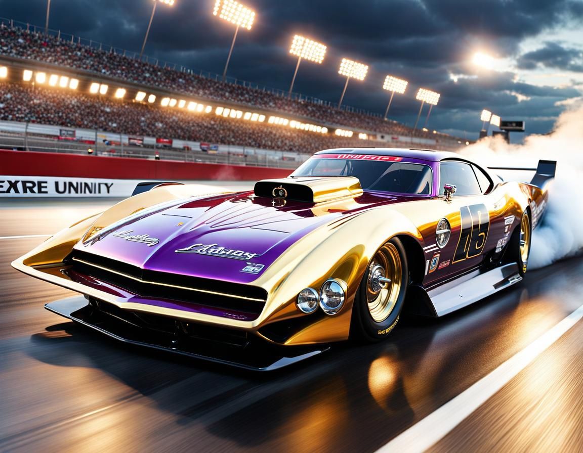 Drag Race Car Takes on the Track  by @Miami