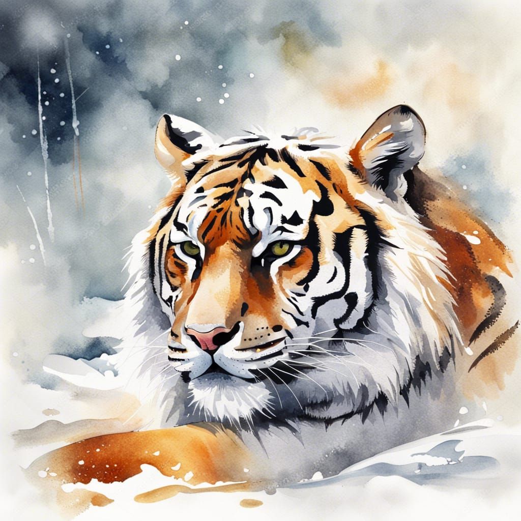 Tiger In The Snow
