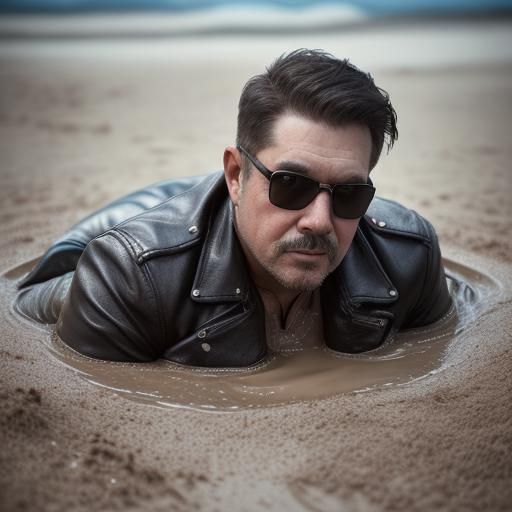 Hot Leather Daddy sinking in Quicksand.