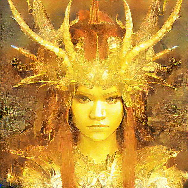 Bitcoin Inspired Genghis Khan Inspired Female Warrior Elf Princess