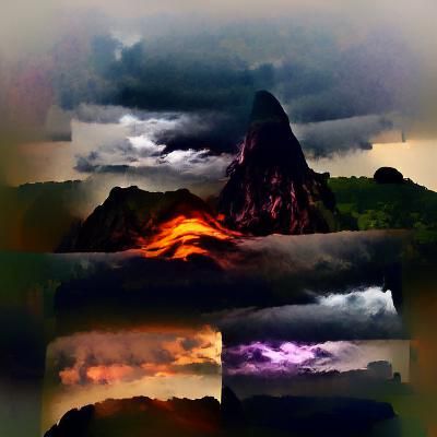 Fantasy gloom mysterious land of darkness, light evil and jo...