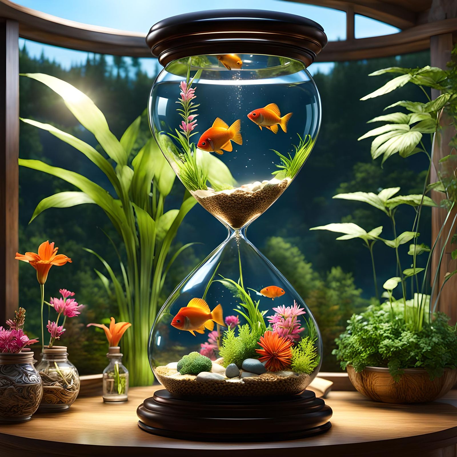 Aquarium Hourglass - A bit of sea in the countryside!  by @StormySeaSailor