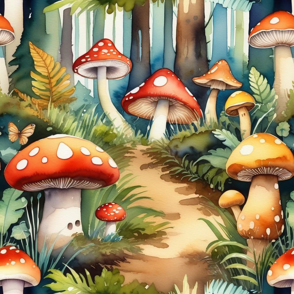 Mushrooms in a forest