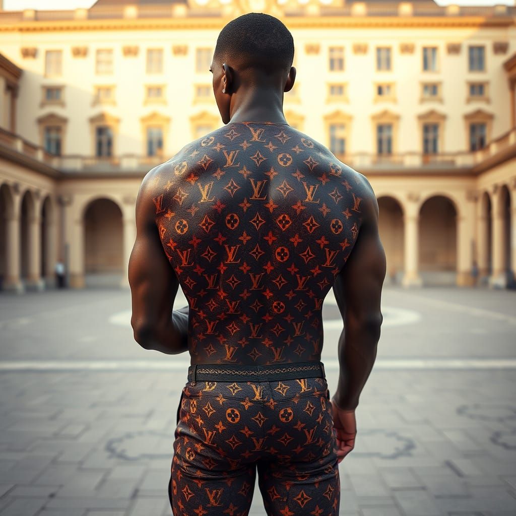 Elegant Black Man Transformed into Fractal Tapestr... - AI Art