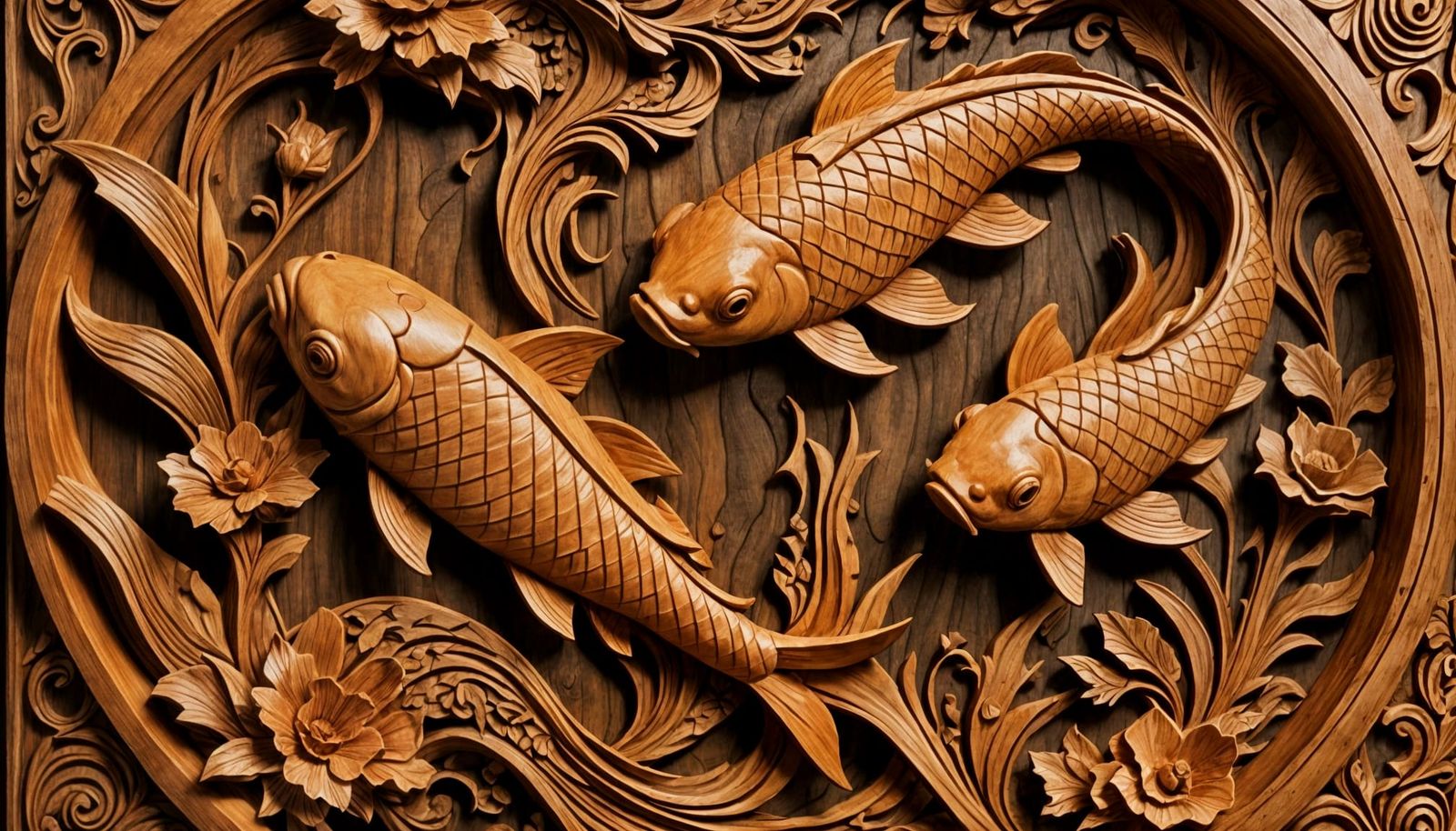 Wood Carving - Koi Fish  by @The Leycer