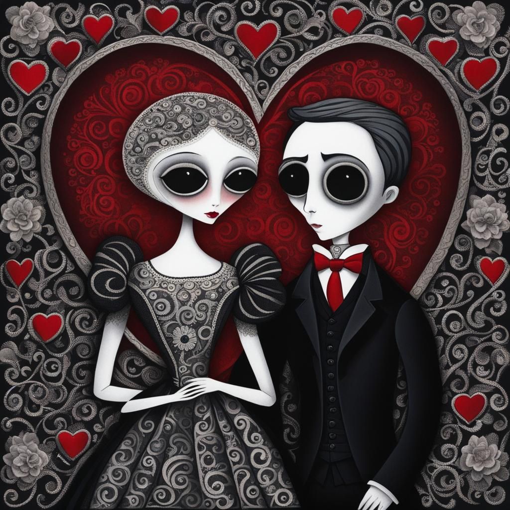 Surreal Valentine with Gothic Victorian fashion : r/nightcafe