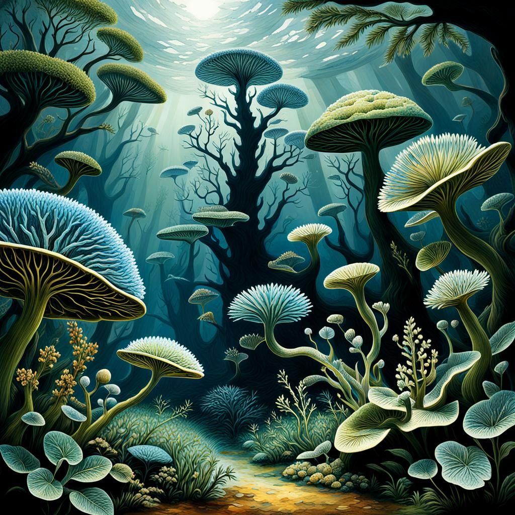 Abstract Coral Reef: An Exploration of Life's Origins
