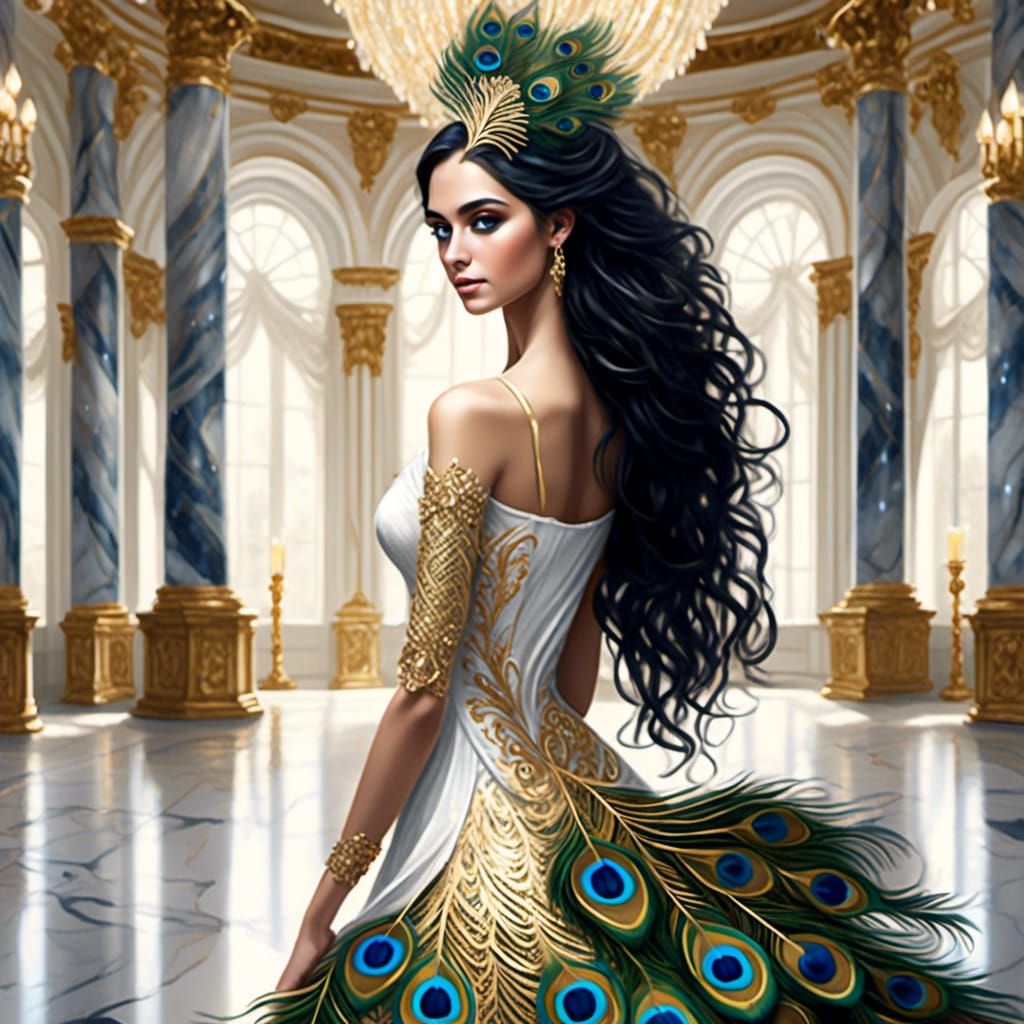 Peacock lady ready for a ball 