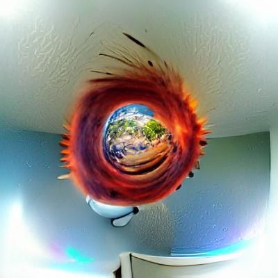Fisheye lens planet explosion