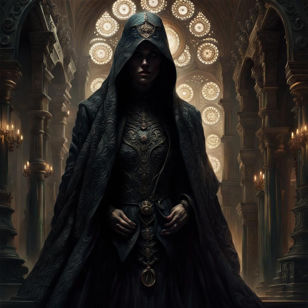 Mysterious Shadowy Figure in Flowy Attire