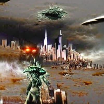 new york destroyed and occupied by alien, a few human fighti...