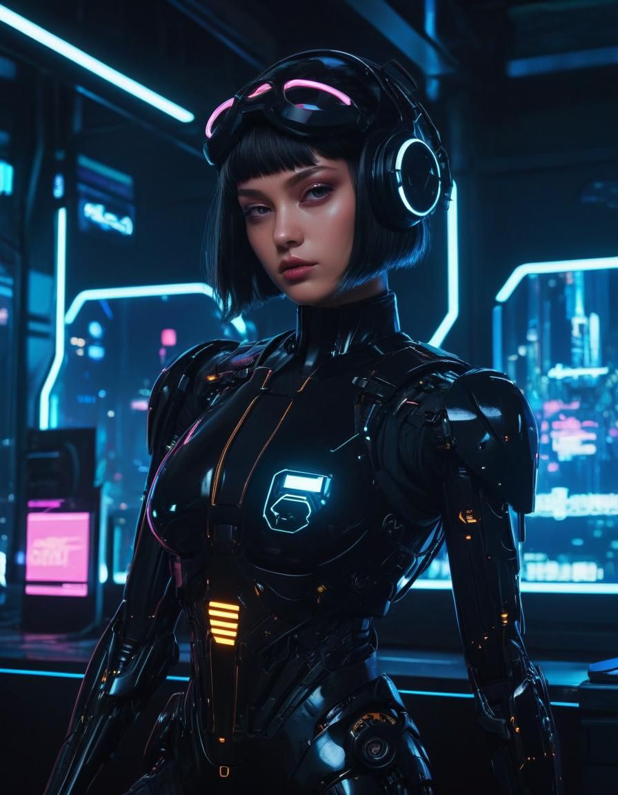 Cyberpunk woman