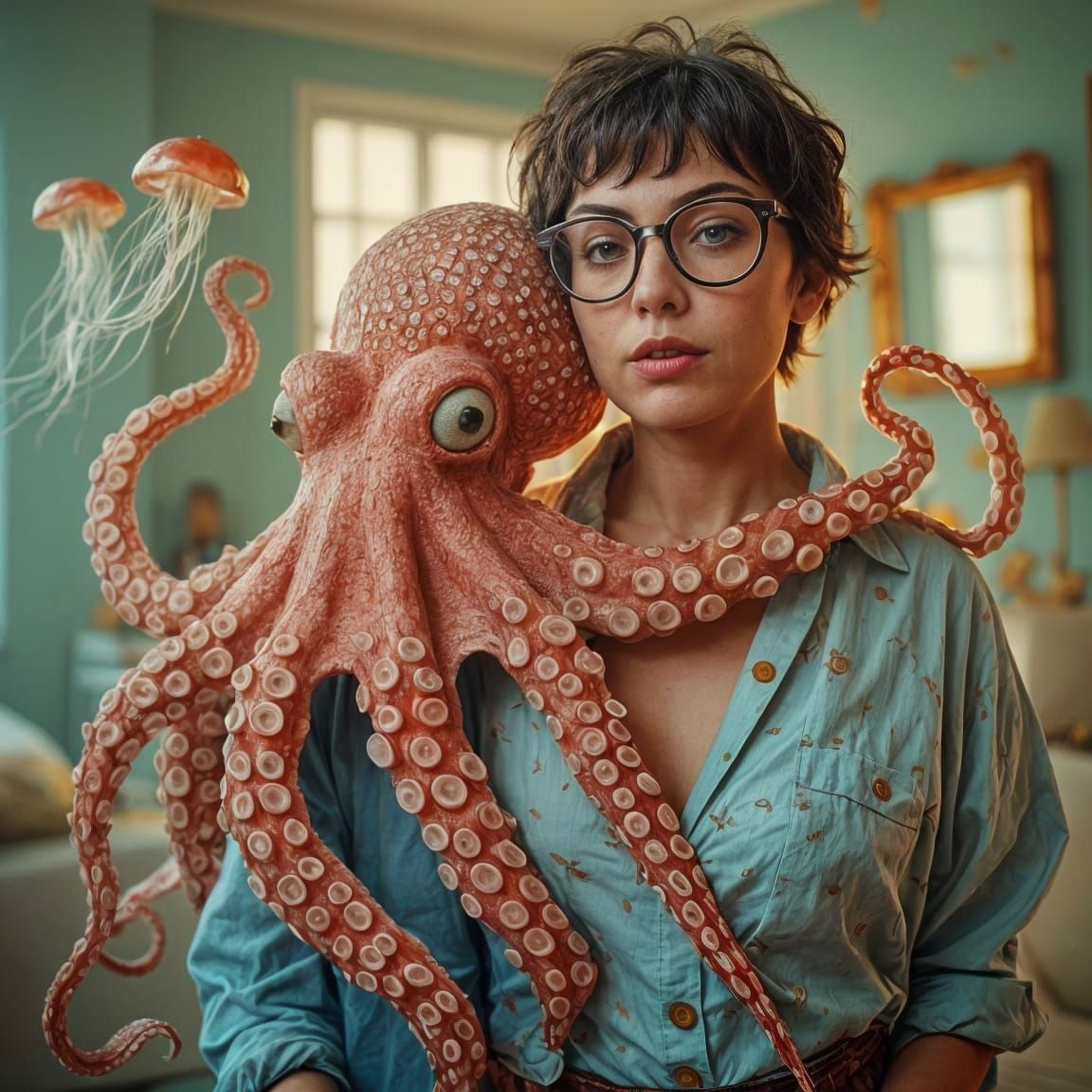 Portrait with octopus