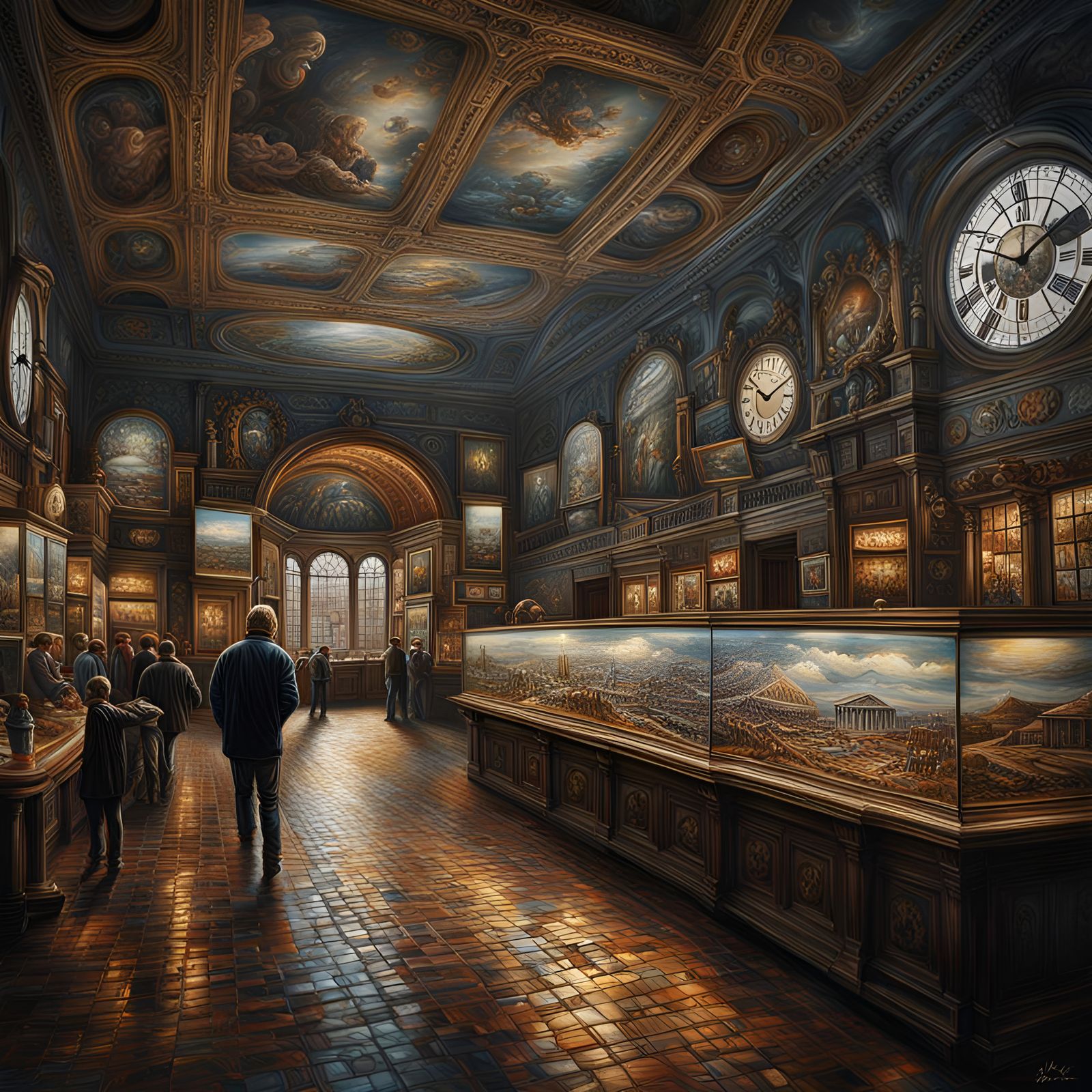 An illusion of time through a series of paintings that showc...